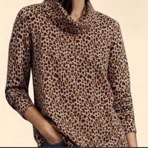 J. Jill Leopard Print Cowl Neck Sweatshirts Women’s Size:S